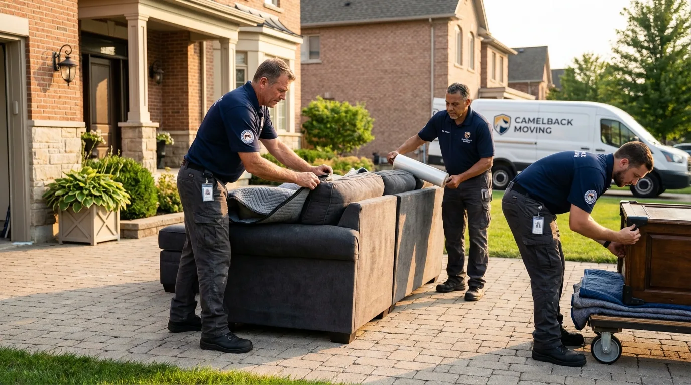 Large estate moving crew wrapping furniture in Vero Beach, FL