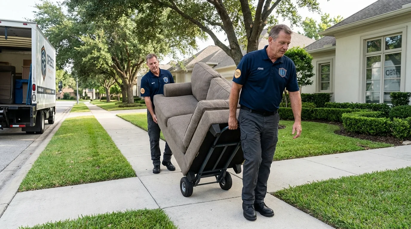 Local residential moving crew loading furniture in Vero Beach, FL
